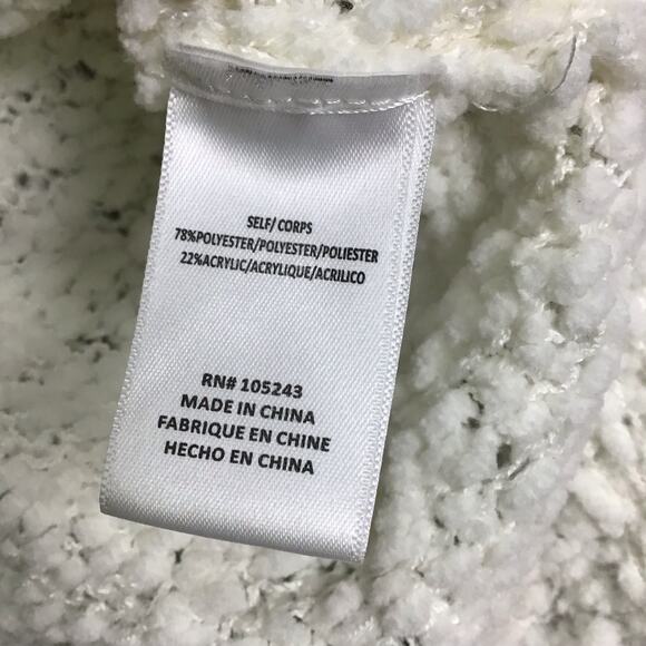 Bobeau Sweater Women's Size Large Off White Popcorn Kit Cowl Neck Long-Sleeve - Picture 7 of 16